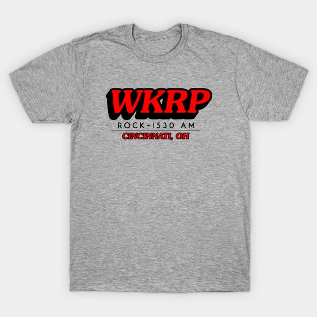 WKRP in Cincinnati 1530 AM T-Shirt by Aries Black